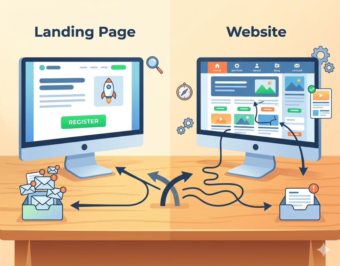 Landing Page vs Website: What Brings More Enquiries?