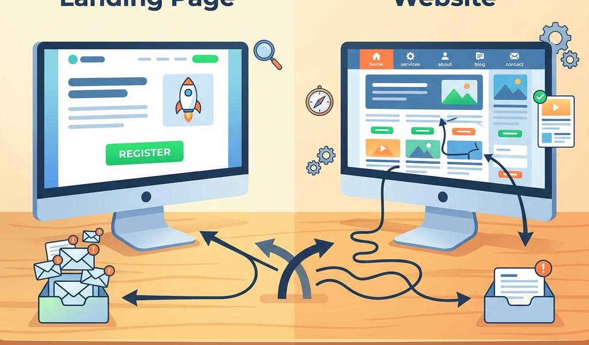 Landing Page vs Website: What Brings More Enquiries?